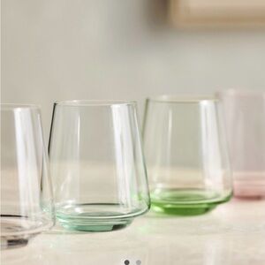 Multi Colored Stemless Wine Glasses - Set of Four